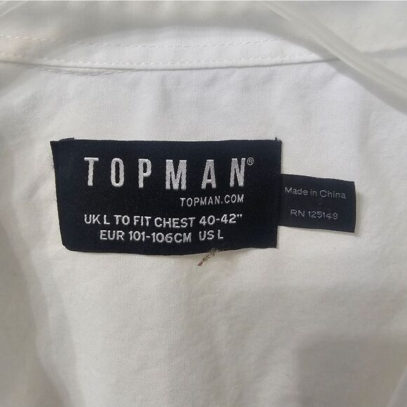 Topman Button Down Shirt, Black And White Sz Large - Picture 2 of 4